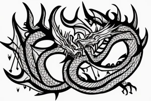 a sleeping dangerous dragon with claws and spikes puts its paws under its head cutely tattoo idea