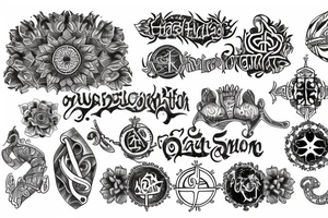Armband tattoo with all major religions tattoo idea