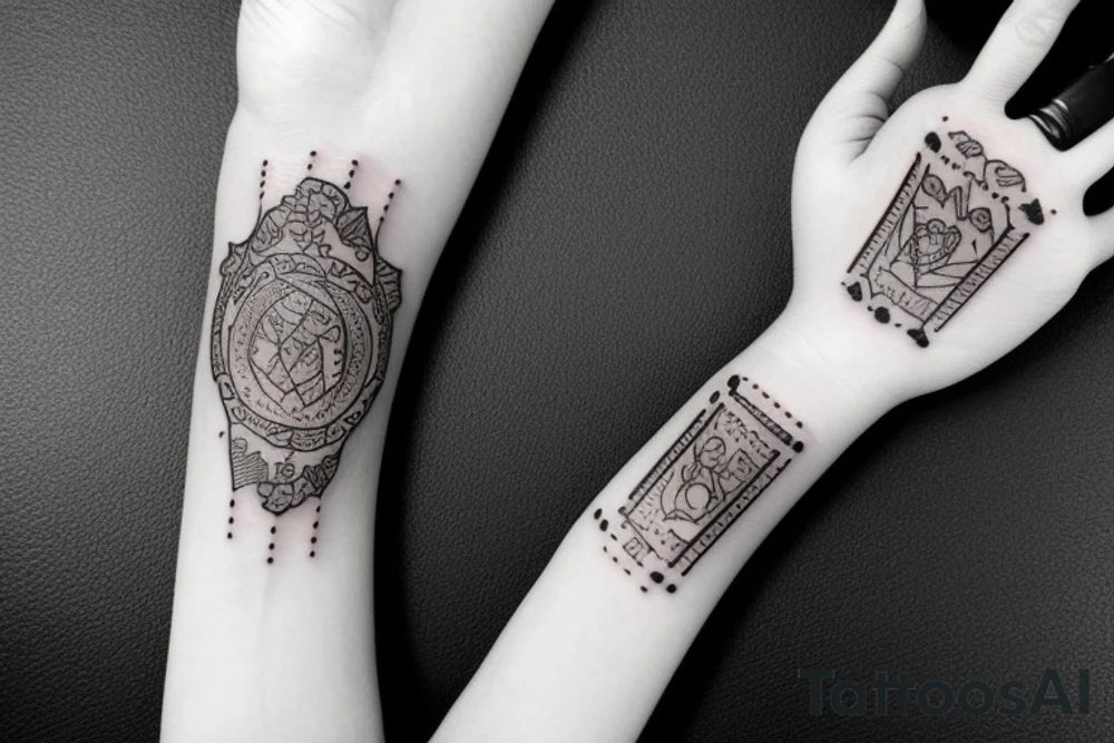 Armband tattoo with all major religions tattoo idea