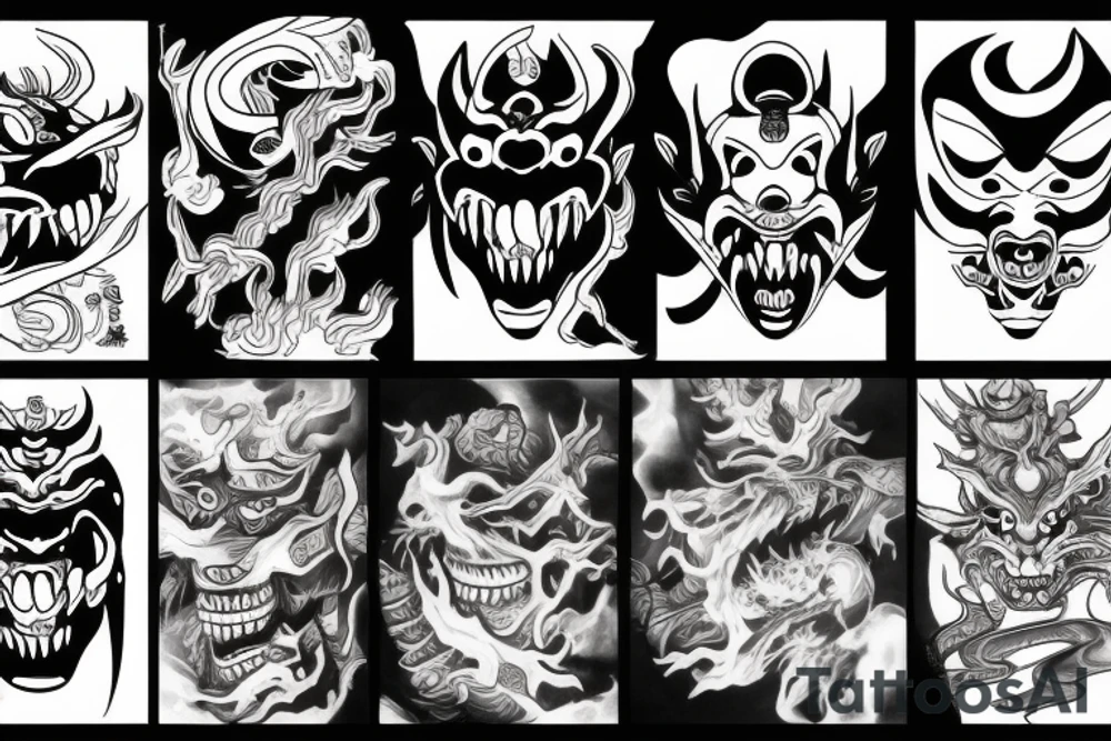 Japanese demon tattoo idea