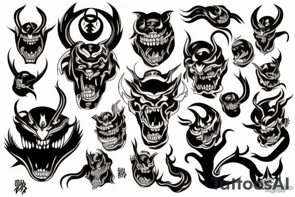 Japanese demon tattoo idea