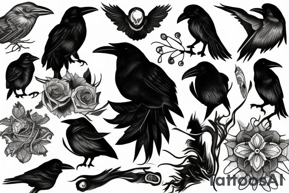 Raven tattoo idea