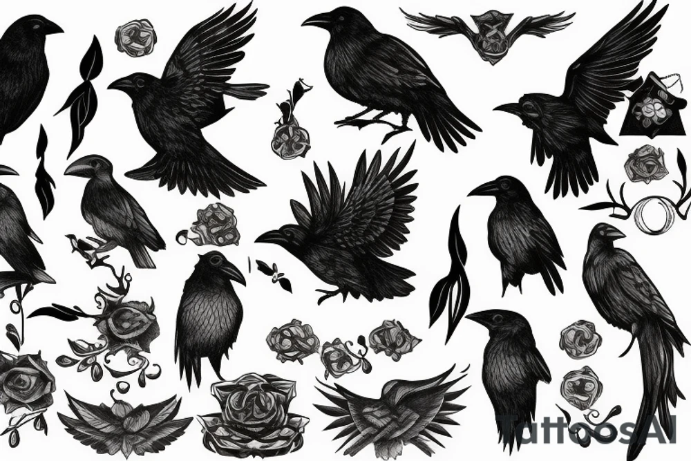 Raven tattoo idea
