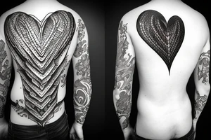heart piecered with daggers tattoo idea