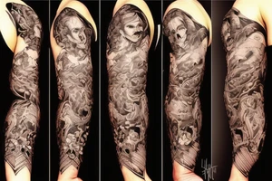 heart piecered with daggers tattoo idea