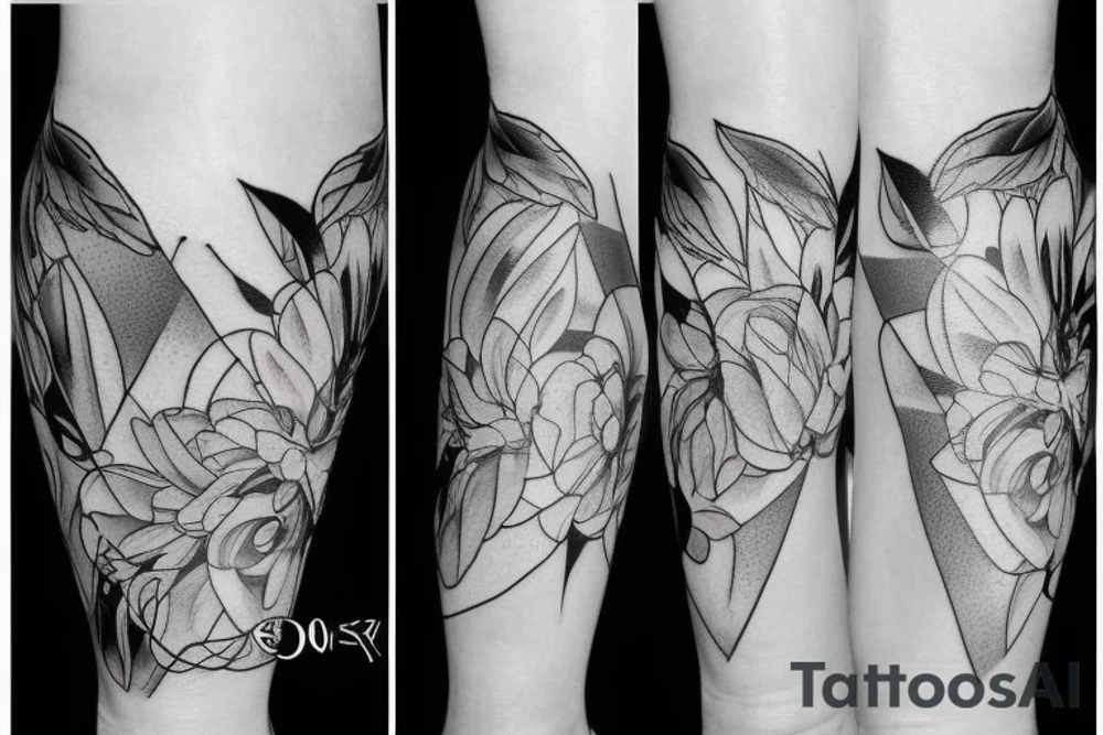 Cool Christian leg sleeve tattoo idea