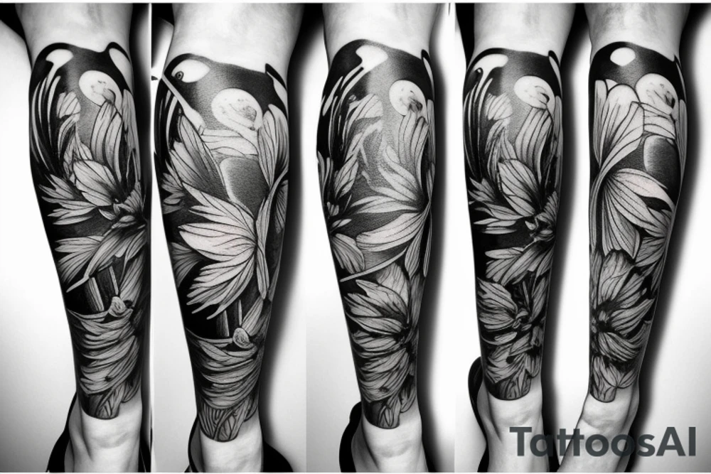 Cool Christian leg sleeve tattoo idea