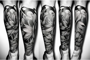 Cool Christian leg sleeve tattoo idea