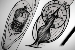An hour glass where one side of the hourglass is the ocean and the other side is dripping into the sea tattoo idea