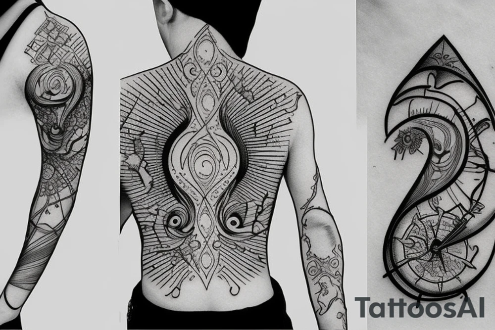 An hourglass where one side of the hourglass is the ocean and the other side is dripping into the sea tattoo idea