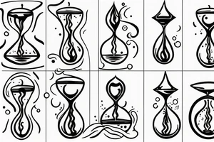 An hourglass where one side of the hourglass is the ocean and the other side is dripping into the sea tattoo idea