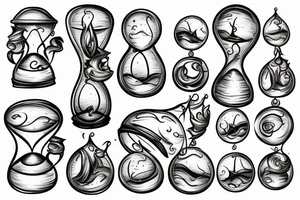 An hourglass where one side of the hourglass is the ocean and the other side is dripping into the sea tattoo idea
