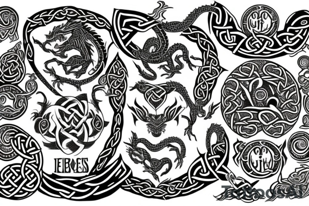 Celtic, dragon, feminine. tattoo idea
