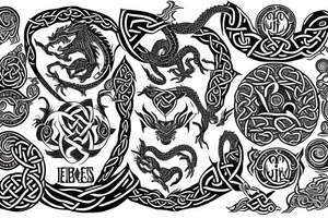 Celtic, dragon, feminine. tattoo idea