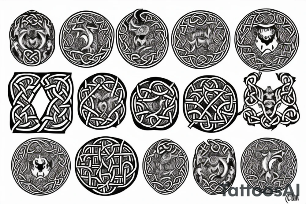 Celtic, dragon, feminine, circular. tattoo idea