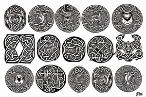 Celtic, dragon, feminine, circular. tattoo idea