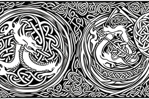 Celtic, dragon, feminine, circular. tattoo idea