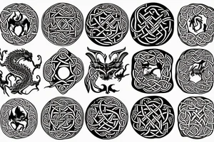 Celtic, dragon, feminine, circular. tattoo idea