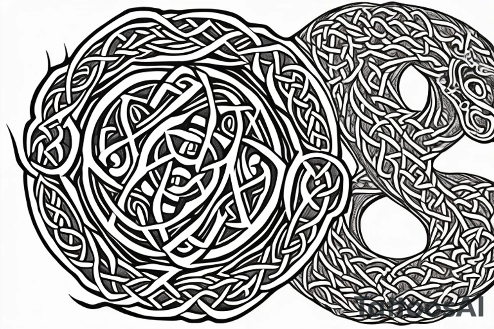 Celtic, dragon, feminine, circular. tattoo idea