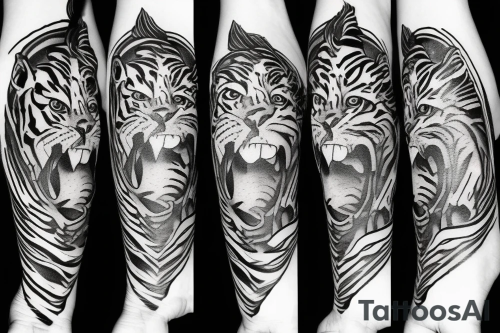 Tiger on the forearm tattoo idea
