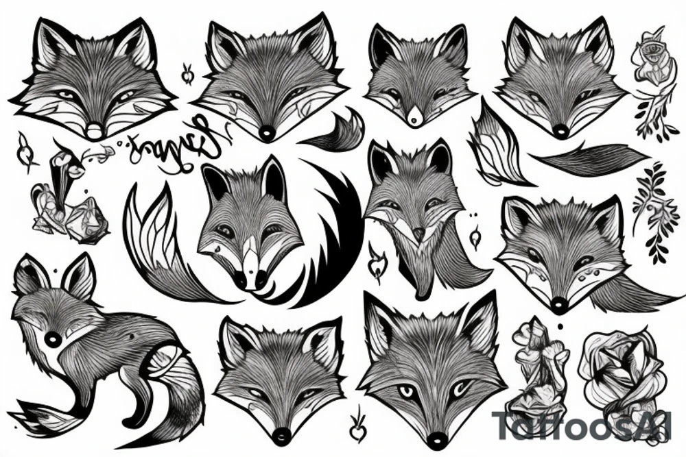 Wise old fox tattoo idea