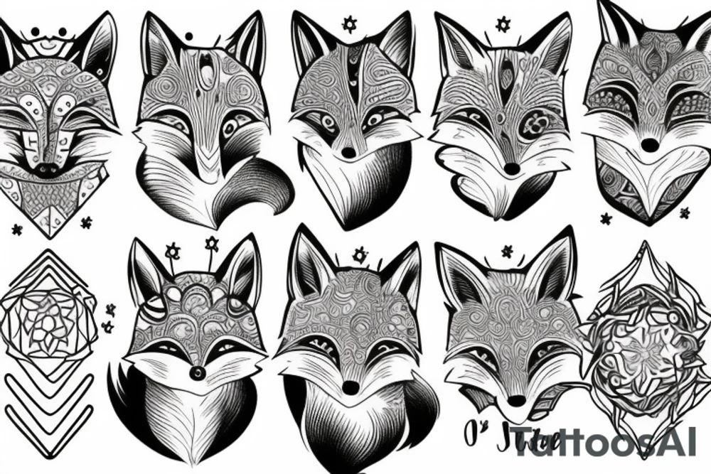 Wise old fox tattoo idea