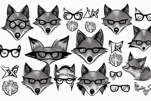 Wise old fox with glasses tattoo idea