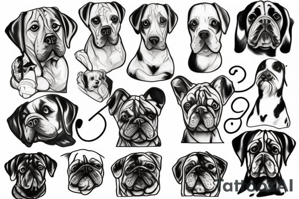 2 dogs tattoo idea