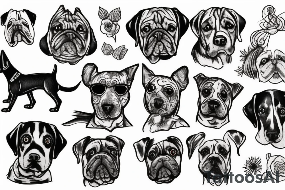 2 dogs tattoo idea
