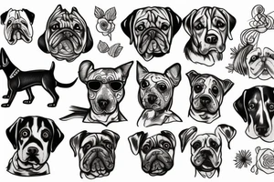 2 dogs tattoo idea