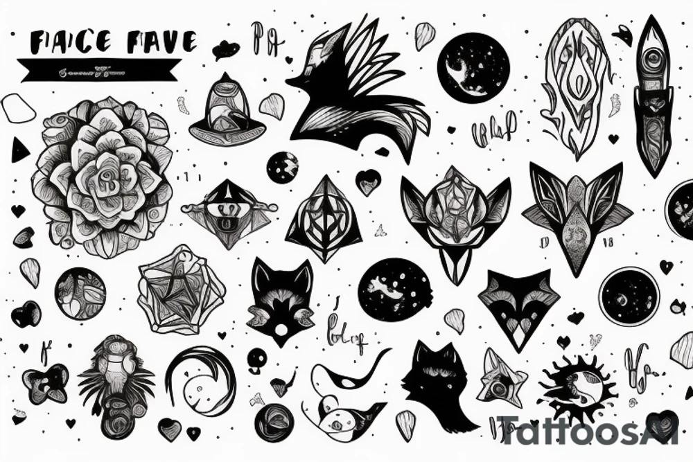Middle, fox, space , love, fantasy tattoo idea