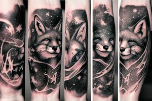 space , fox, fantasy, cosmos tattoo idea
