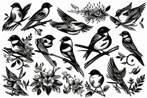 Three sparrows tattoo idea