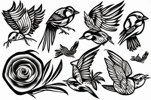 Three sparrows tattoo idea