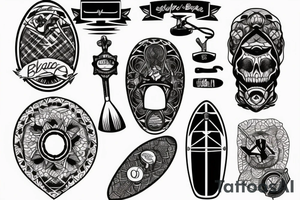 Bike and sup board tattoo idea