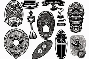 Bike and sup board tattoo idea