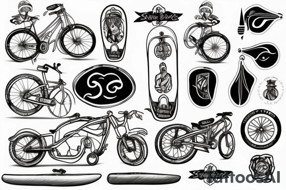Bike and sup-board tattoo idea