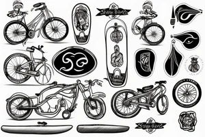 Bike and sup-board tattoo idea