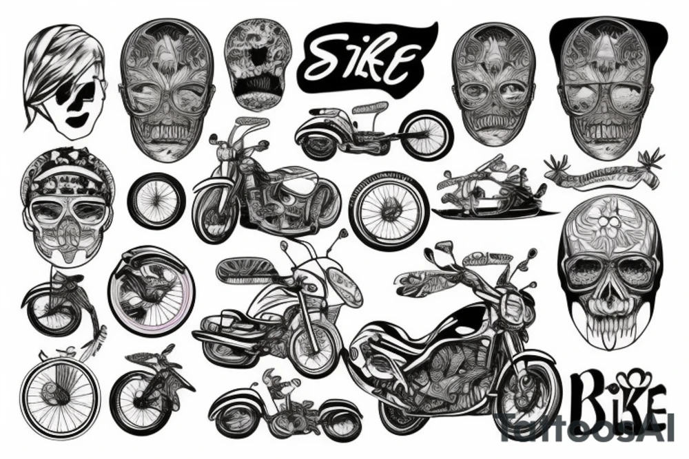 Bike and sup-board tattoo idea