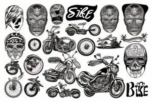 Bike and sup-board tattoo idea