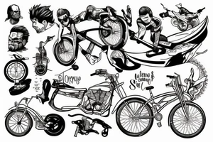 Bike and sup-board tattoo idea