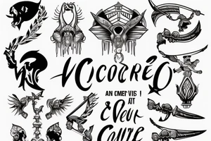 the inscription "and he came out victorious, and to conquer" tattoo idea
