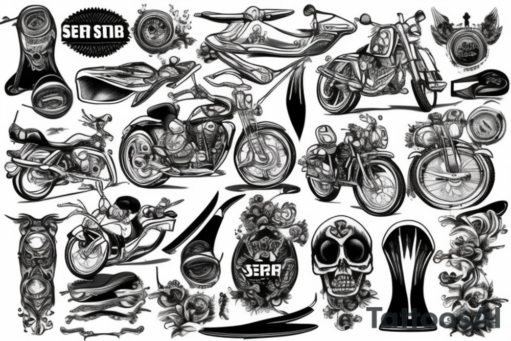 Bike and sup serf tattoo idea