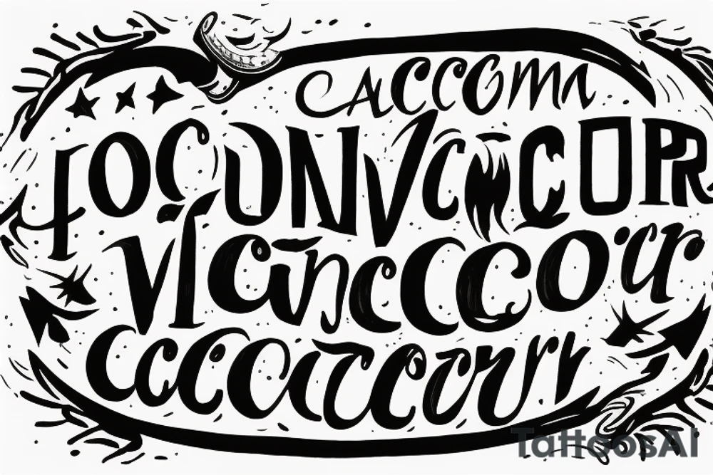 the inscription "and he came out victorious, and to conquer" tattoo idea
