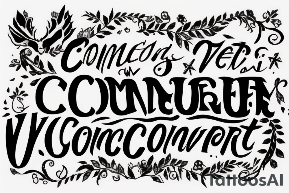 "and he came out victorious, and to conquer" tattoo idea