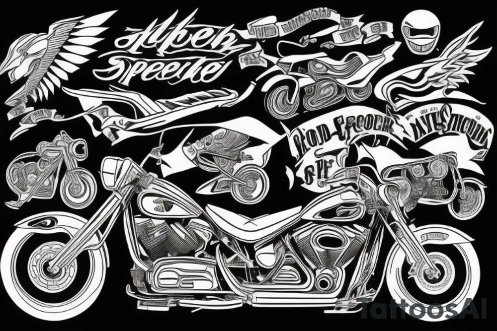 Motorcycle speed biker tattoo idea