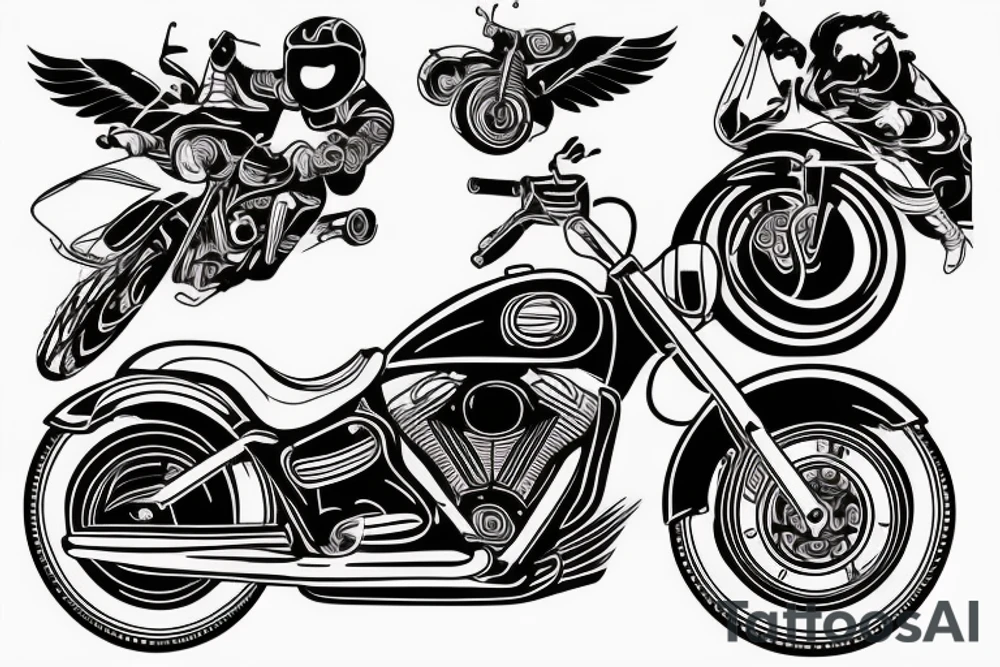 Motorcycle speed biker tattoo idea