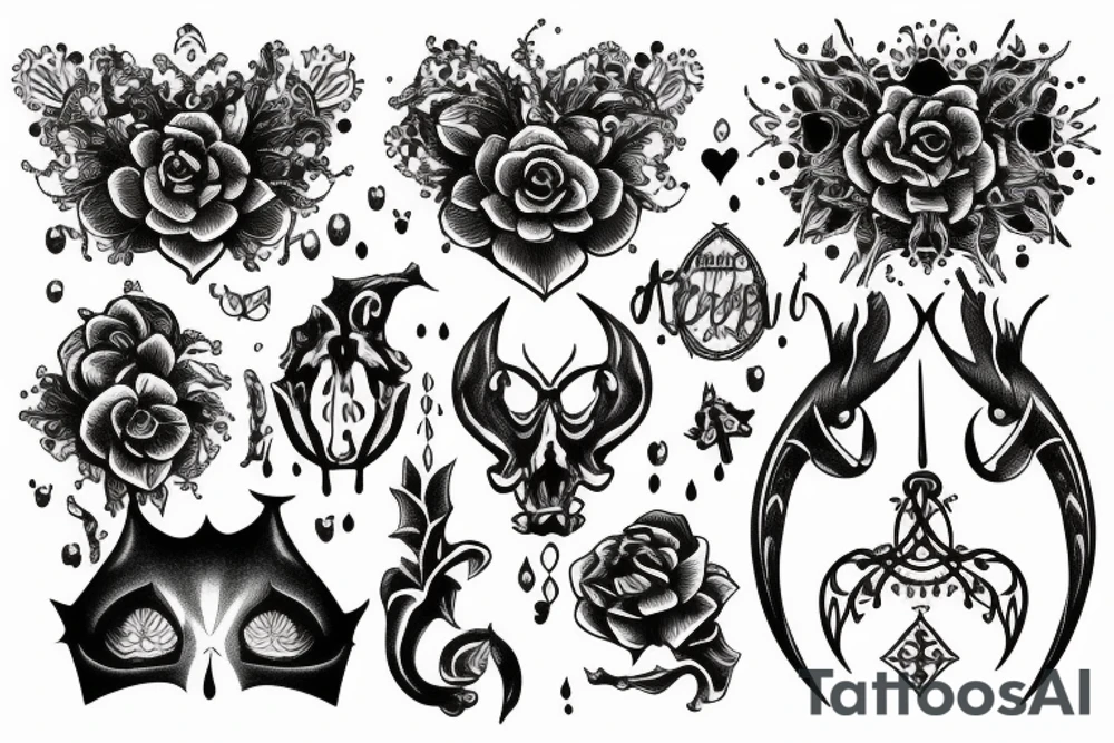 gothic illustration tattoo idea
