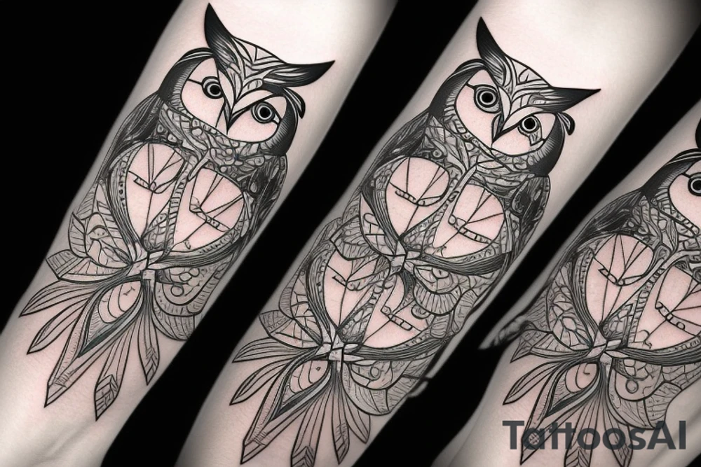 owl girl smart tattoo idea