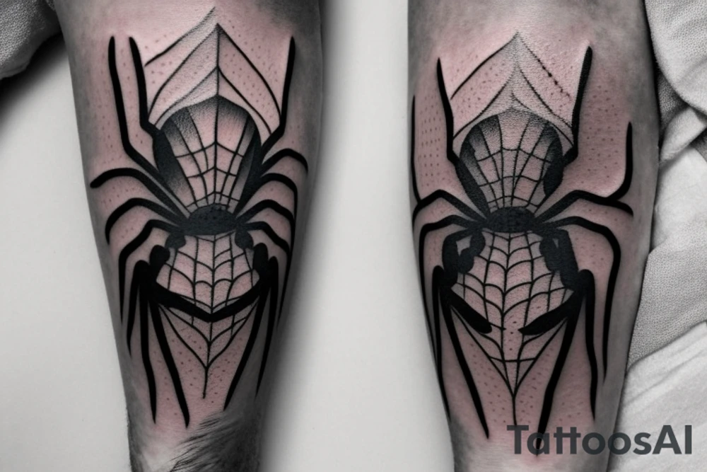 Spider full black 8 legs tattoo idea